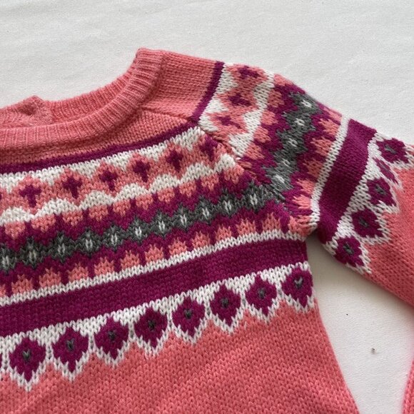 NEW Crazy8 Coral Pink Knit Sweater Dress Size 18-24 Months - Picture 3 of 5